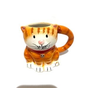 Tabby Cat Mug Ceramic Orange and White Boston Warehouse Vintage Gift Collector